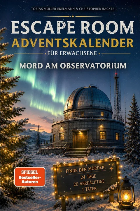 Buchcover: Escape Room Adventskalender für Erwachsene — Mord am Observatorium
